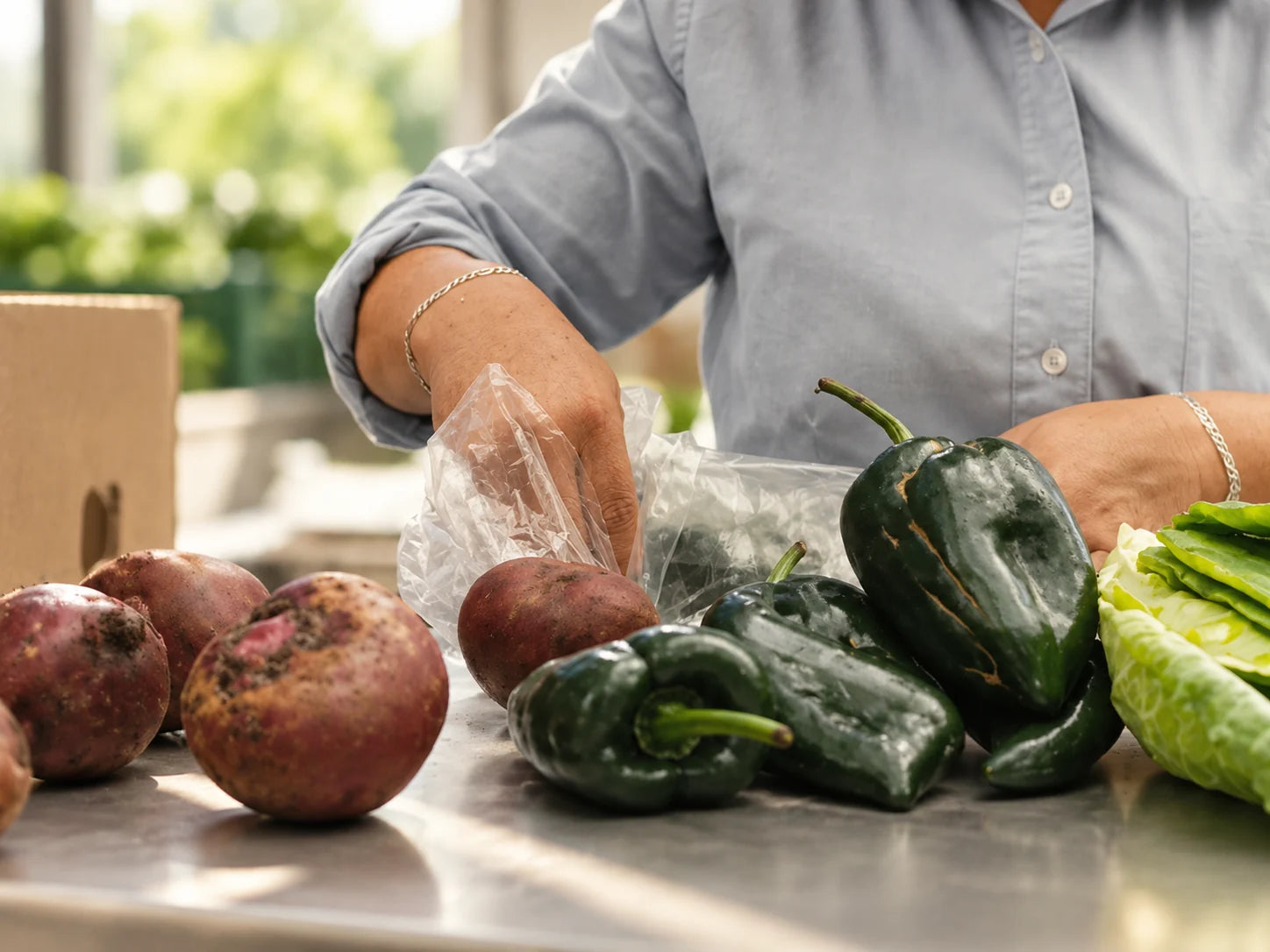 Preparación de vegetales en Orvag Orgánica